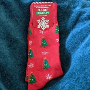 Red Christmas Tree Socks